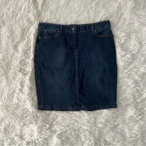 Talbots Petites Denim Skirt, Size 10P, Knee-Length, 5-Pocket Style